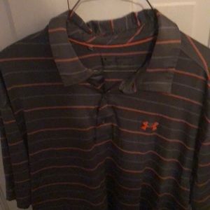 Men’s under armour striped polo style shirt